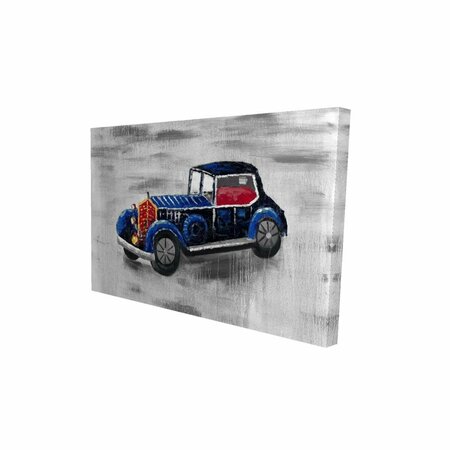 FONDO 20 x 30 in. Vintage Blue Toy Car-Print on Canvas FO2798540